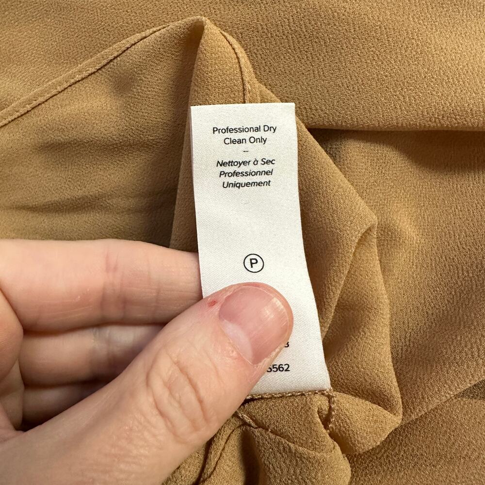 NEW Cinq a Sept Tan Smocked Midi Dress - Picture 8 of 8